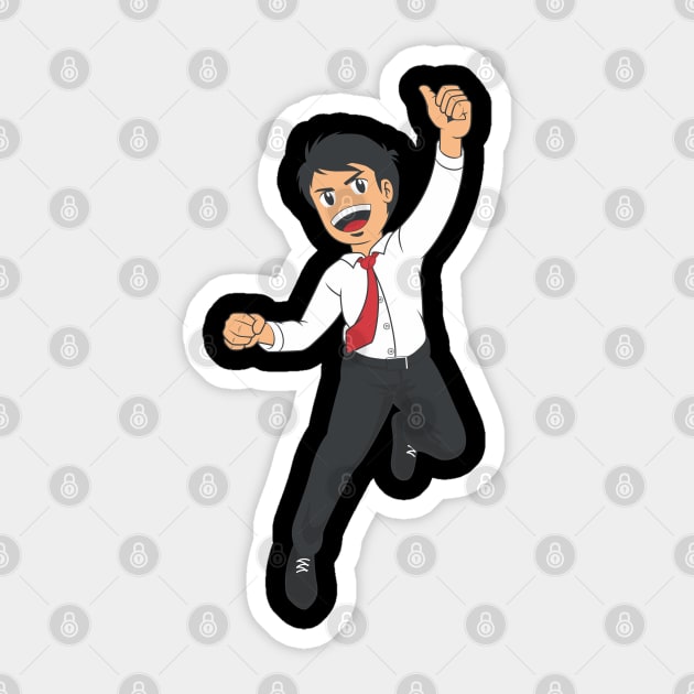 Businessman or Office Worker Jumping in Joy Sticker by Asykar